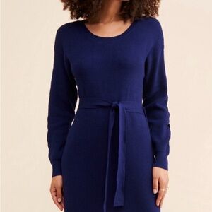 Chic Navy Knit Midi Dress
